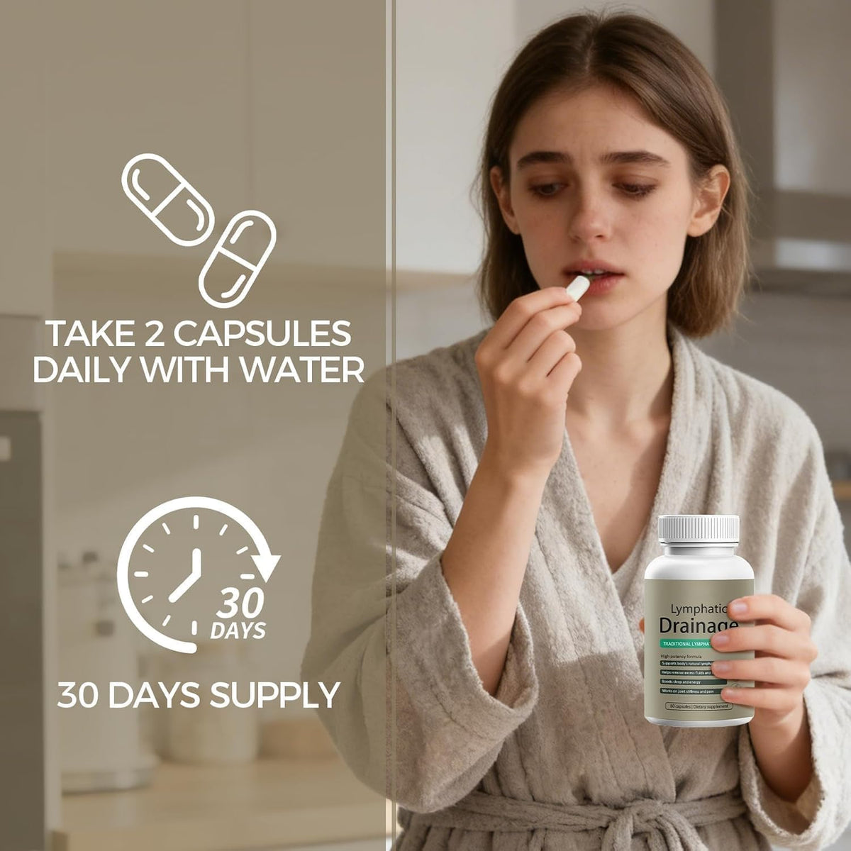 MOKA Lymphatic Drainage Capsules, New Maximum Potency Formula with Dandelion Extract, Cleavers Extract - Supports Cellulite Reduction 60 Capsules.xx - Maple Wellness Supplements