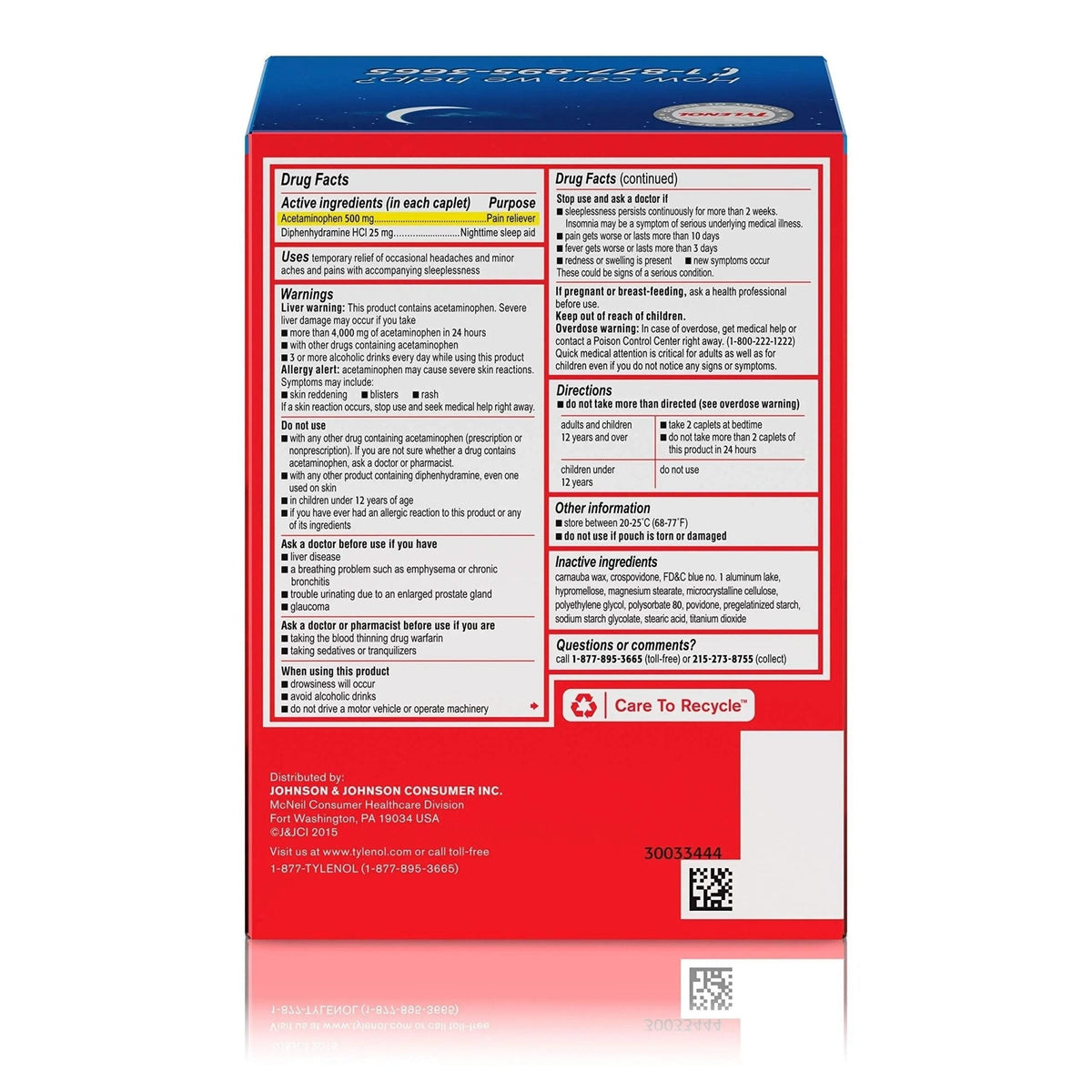 Tylenol PM Extra Strength, 50 Pouches of 2 Caplets, Dispenser Box (Pack of 2) - Maple Wellness Supplements