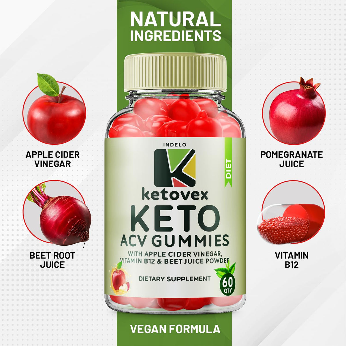 (3 Pack) Ketovex Keto BHB Gummies Advanced Formula, Ketovex BHB Weight Management ACV Gummies Reviews, Ketovex ACV Keto Vex BHB Gummy Gomitas Ketosis, Ketovex Gummies, B12 (180 Gummies) - Maple Wellness Supplements