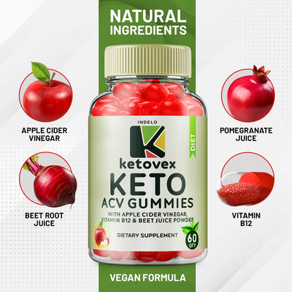 (3 Pack) Ketovex Keto BHB Gummies Advanced Formula, Ketovex BHB Weight Management ACV Gummies Reviews, Ketovex ACV Keto Vex BHB Gummy Gomitas Ketosis, Ketovex Gummies, B12 (180 Gummies) - Maple Wellness Supplements