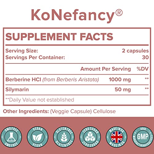 KoNefancy Berberine 1000mg with Silymarin,High Absorption Berberine HCL Supplements KoNefancyBuy Supplements Australia