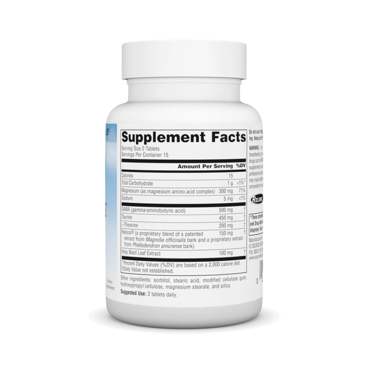 Source Naturals Serene Science Theanine Serene with Relora, Magnesium and GABA - 30 Tablets Source NaturalsBuy Supplements Australia