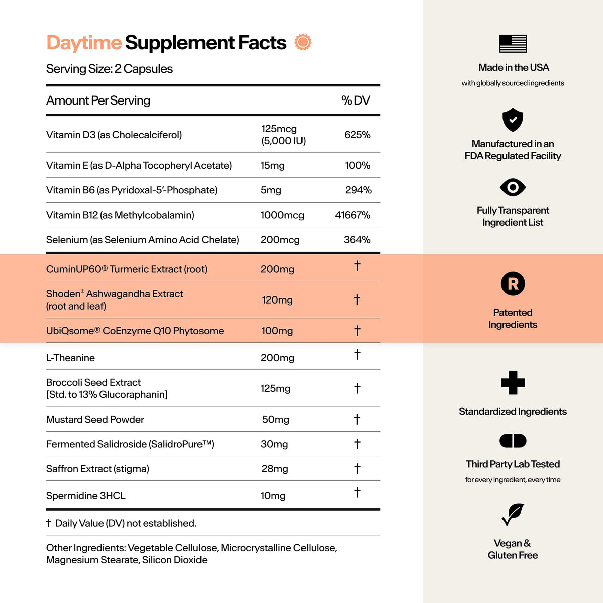 Stasis Daytime Energy & Focus Supplement for Men & Women with Vitamin D3, L Theanine, Ashwagandha & CoQ10, Cognitive Support Capsules for Morning Routines, Vegan,