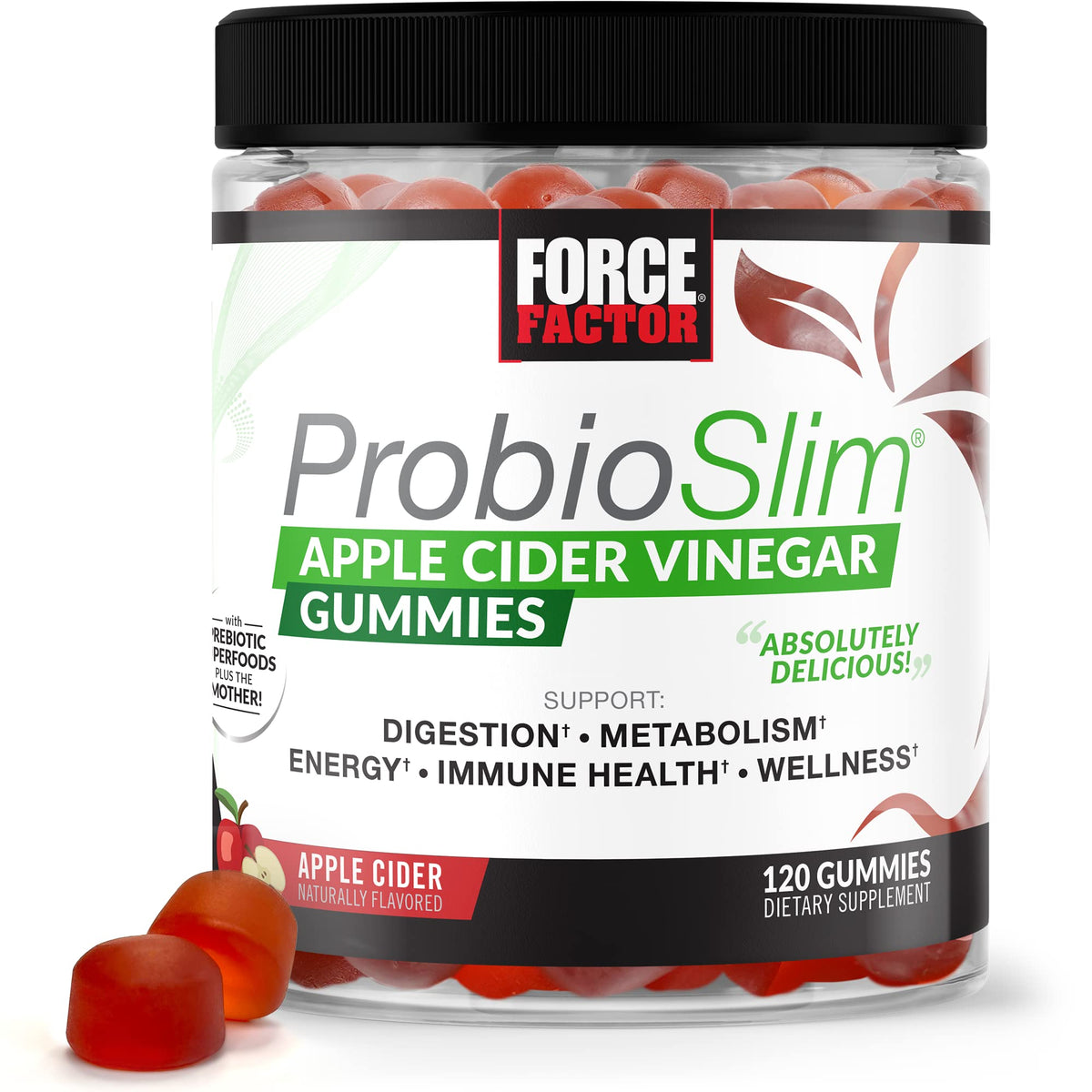 Force Factor ProbioSlim Apple Cider Vinegar Gummies with Organic, LactoSpore Probiotics Force FactorBuy Supplements Australia