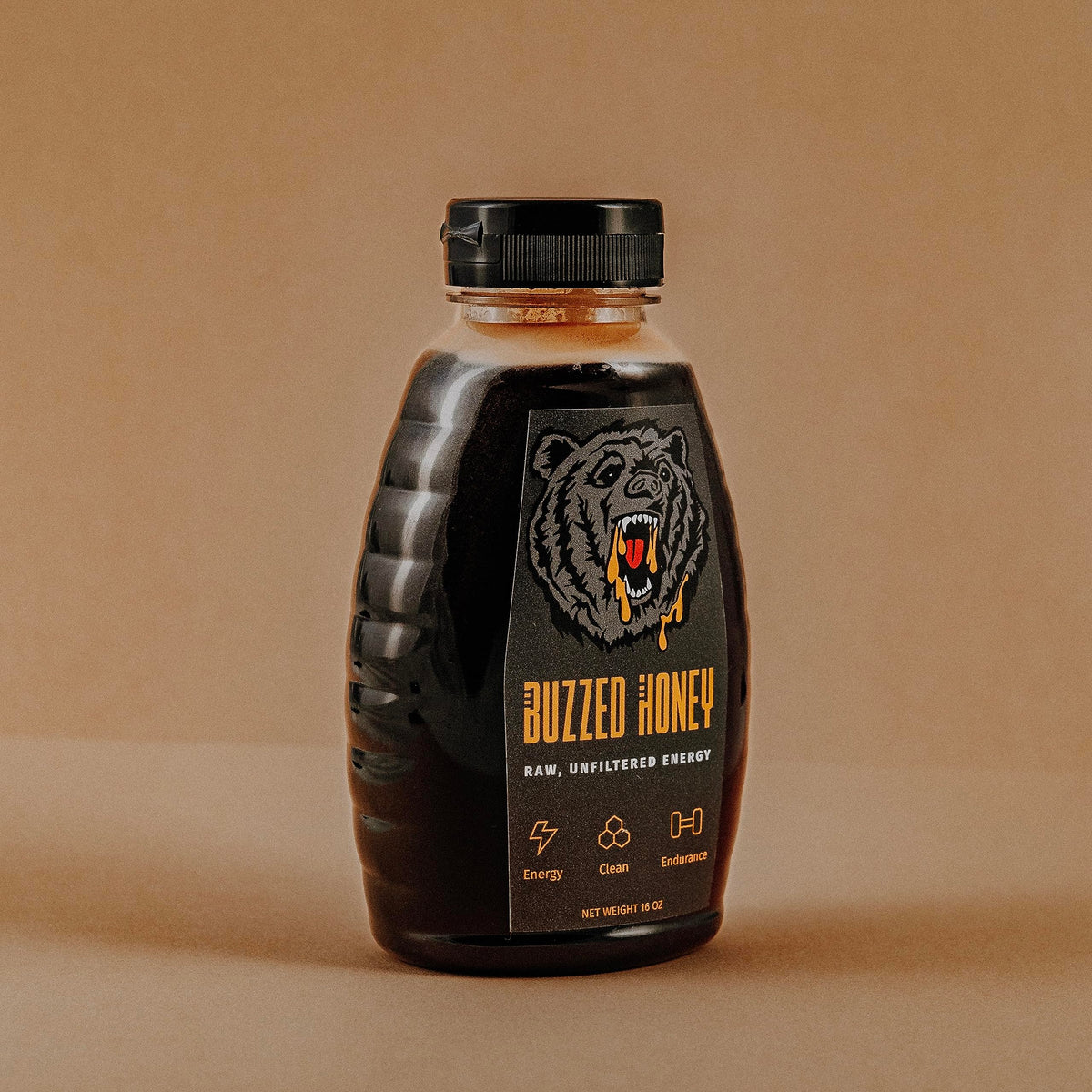 Buzzed Honey - 16oz, Natural Preworkout Supplement, Raw Honey, Caffeine, Clean Energy, Endurance & Pump