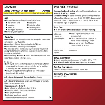 Amazon Basic Care Extra Strength Pain Relief, Acetaminophen Caplets, 500 mg, 200 Count - Maple Wellness Supplements