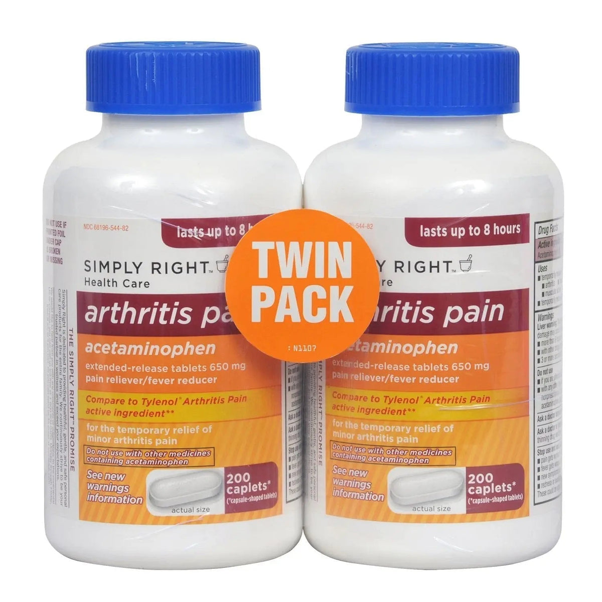 Arthritis Pain Reliever, Extended Release, Acetaminophen 650 mg, 400 Caplets - Maple Wellness Supplements