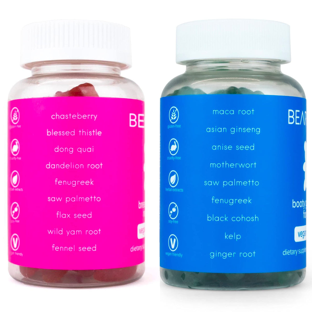BEARVANA Top & Peach Support Combo Pack Multivitamin Gummies for Women | Includes Herbal Extracts & Essential Vitamins - Maple Wellness Supplements