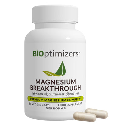 BIOptimizers Magnesium Breakthrough Supplement with 500mg - 7 Forms of Magnesium: Glycinate, Malate, Citrate, and More - Natural Support for Sleep and Cognitive Function -30 Capsules- Calming Vitamins - Maple Wellness Supplements