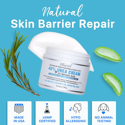 Ebanel Bundle of 40% Urea Cream 3-Pack and Callus Remover Gel - Maple Wellness Supplements