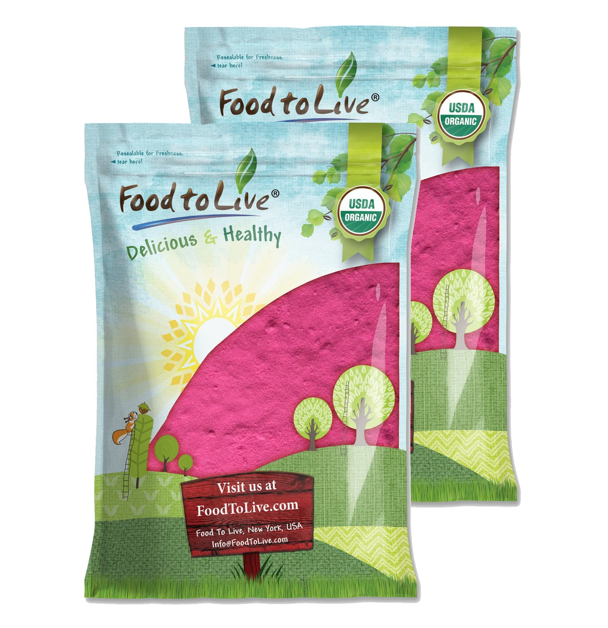 Food to Live Organic Dragon Fruit Juice Powder, 16 Pounds – Non-GMO, Powdered Red Pitaya, Vegan, Bulk. Contains Maltodextrin. Rich in Antioxidants, Fiber, Vitamin C. Perfect for Shakes, Smoothie Bowls - Maple Wellness Supplements