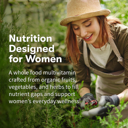 Garden of Life Organics Multivitamin for Women - Women's Once Daily Multi - Whole Food Multi with Iron, Biotin, Vegan Organic Womens Multivitamin for Health, Energy Hair Skin and Nails, 60 Tablets - Maple Wellness Supplements