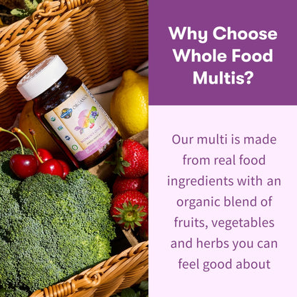 Garden of Life Organics Multivitamin for Women - Women's Once Daily Multi - Whole Food Multi with Iron, Biotin, Vegan Organic Womens Multivitamin for Health, Energy Hair Skin and Nails, 60 Tablets - Maple Wellness Supplements