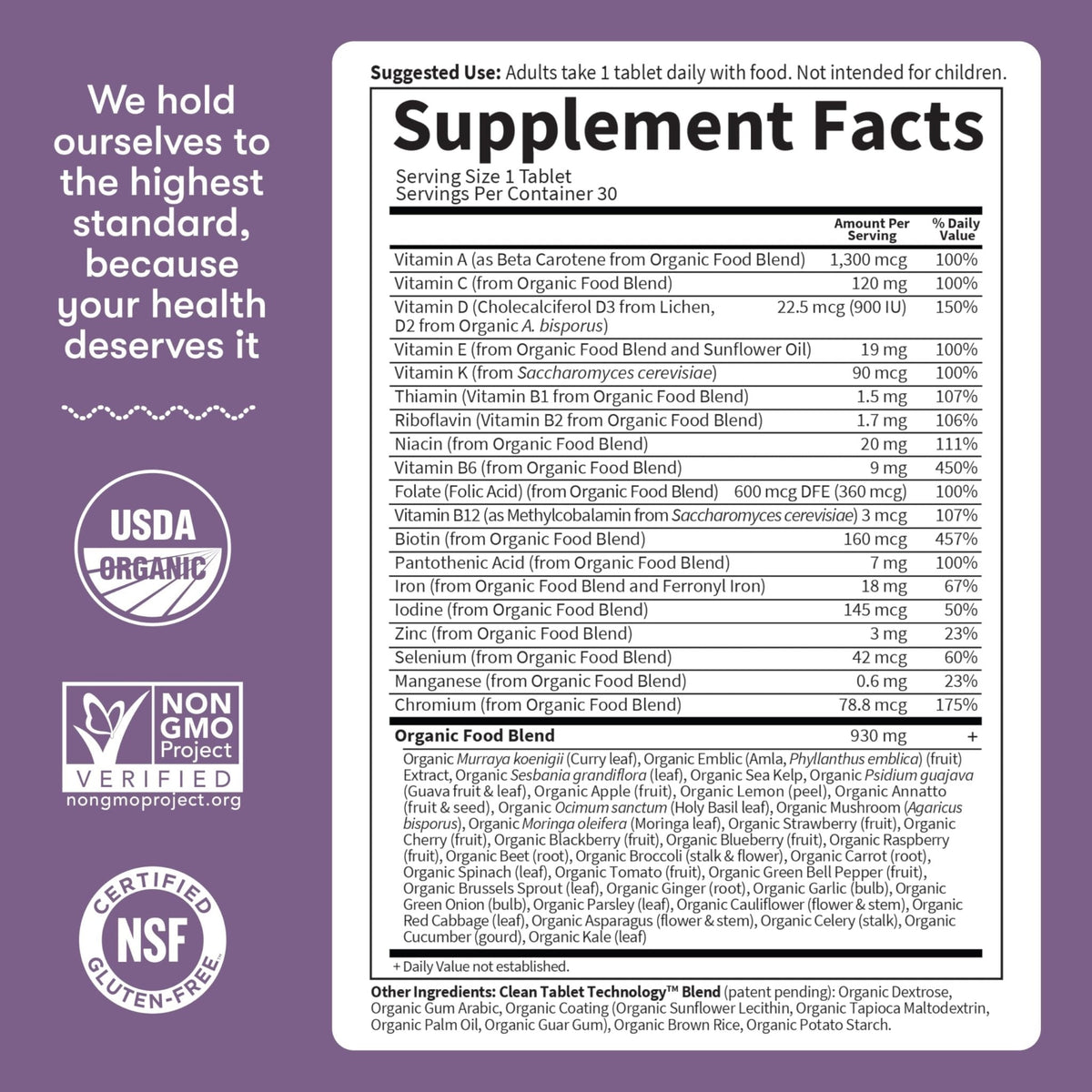 Garden of Life Organics Prenatal Vitamin: Folate for Energy & Healthy Fetal Development, Non-constipating Iron, Vitamin C, B6, B12, D3 – Organic, Non-GMO, Gluten-Free, Vegan, 30 Day Supply - Maple Wellness Supplements