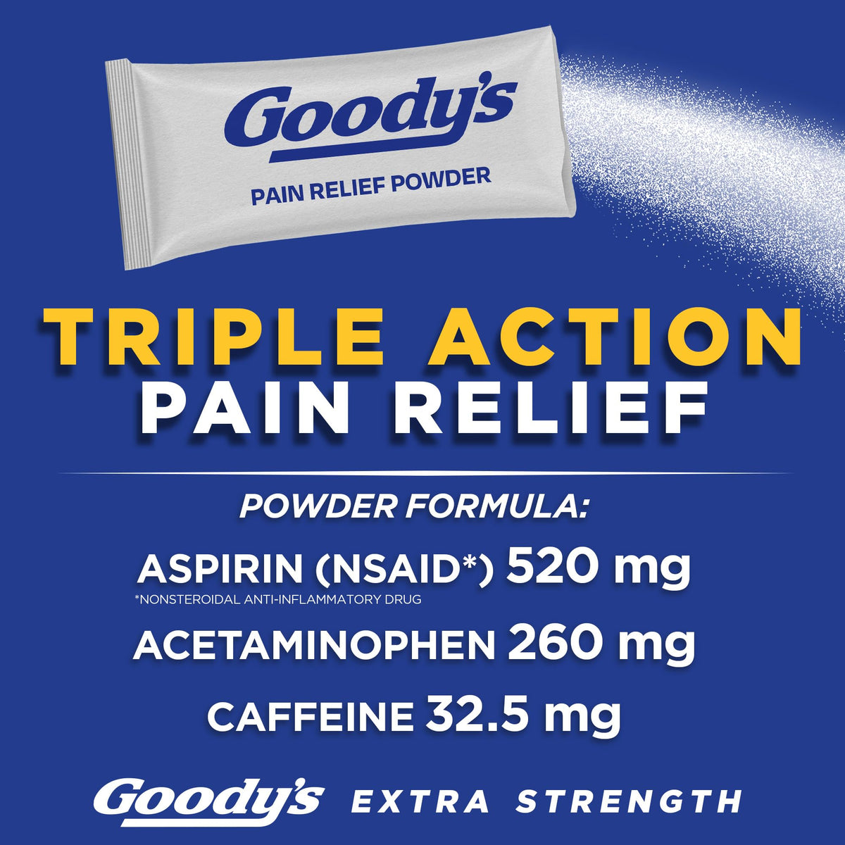 Goody's Pain Relief Powders, Extra Strength Headache Powder, 50 ct (Pack of 1) - Maple Wellness Supplements