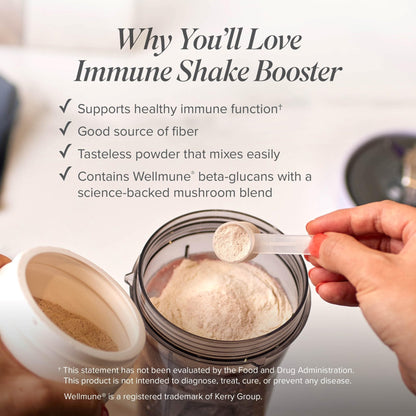 Isagenix Immune Shake Booster - Supports Healthy Immune Function with Wellmune® Beta-Glucans & Mushroom Blend - Unflavored Powder for Easy Mixing - Good Source of Fiber - No Artificial Ingredients - Maple Wellness Supplements