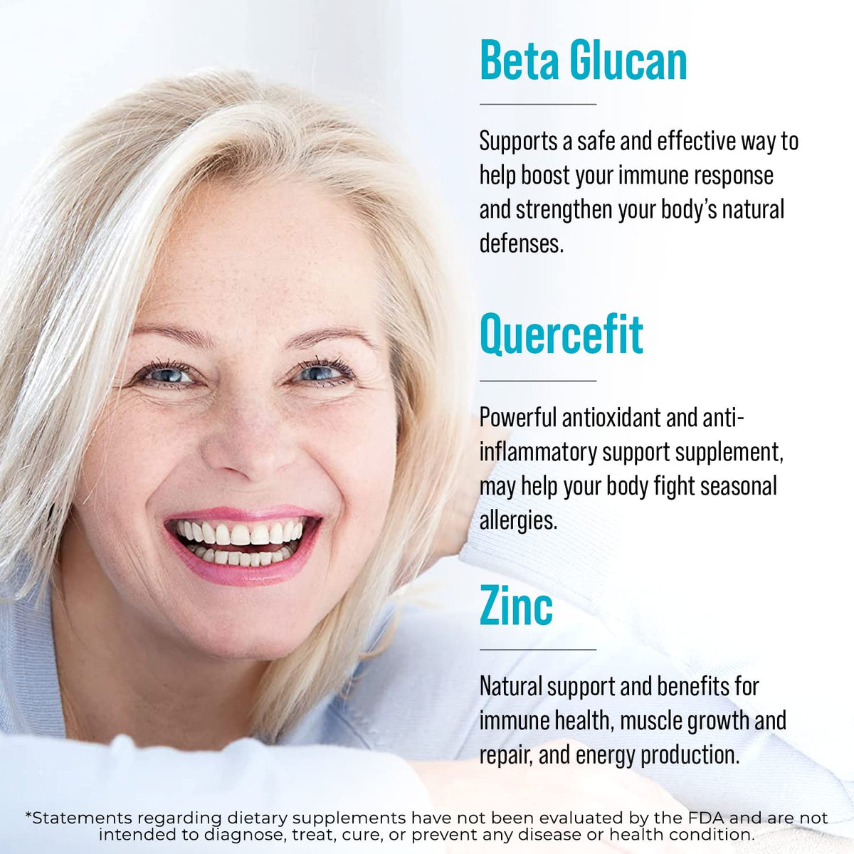 Juvenon AgeRenew Beta Glucan Anti Aging Immunity Support Supplement, Beta Glucan with Zinc Quercetin for Immune Defense Boost - Maple Wellness Supplements
