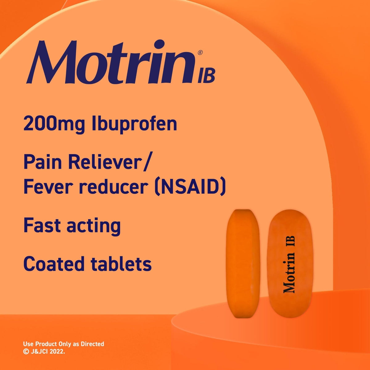 Motrin IB Ibuprofen 200mg Tablets, Ibuprofen Pain & Fever Reliever for Headache, Backache, Muscular Aches, Menstrual Pain & Minor Arthritis Pain, Over-The-Counter NSAID Medicine, 225 ct - Maple Wellness Supplements