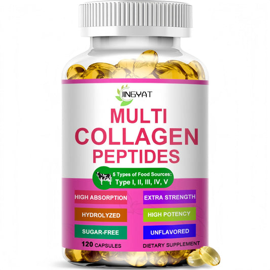 Multi Collagen Peptides Softgels - Hydrolyzed Collagen Peptides For Women & Men with Vitamin C Hyaluronic Acid - High Absorption Collagen Complex - Maple Wellness Supplements