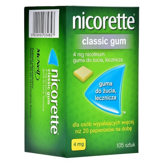 Nicorette Classic Gum Chewing gum 4mg 105 pcs - Maple Wellness Supplements