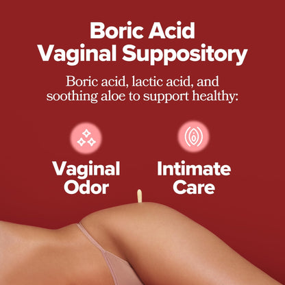 O Positiv URO Boric Acid Vaginal Suppository – with Lactic Acid, and Aloe for Fast Relief and Vaginal Odor Control – Vegan, Free from Parabens, Dyes, and Fragrances – 12 Count (Pack of 1) - Maple Wellness Supplements
