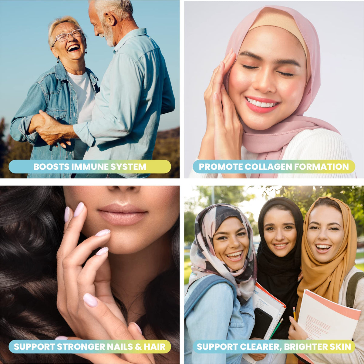Sakoon nutrition Halal Collagen Gummies for Women and Men - Anti Aging, Hair Growth, Skin Care & Strong Nails Protein Collagen Supplements - Non-GMO, Gluten Free - Made in USA - Maple Wellness Supplements