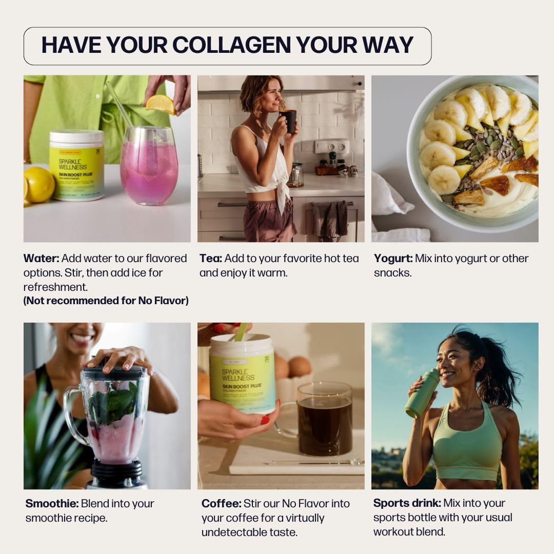 Sparkle Wellness VERISOL Bioactive Hydrolyzed Collagen Peptides | Collagen Powder with Vitamin C & Hyaluronic Acid for Hair, Skin, and Nail Health | Skin Boost Plus (Acai Lemonade) [30-Serves] - Maple Wellness Supplements