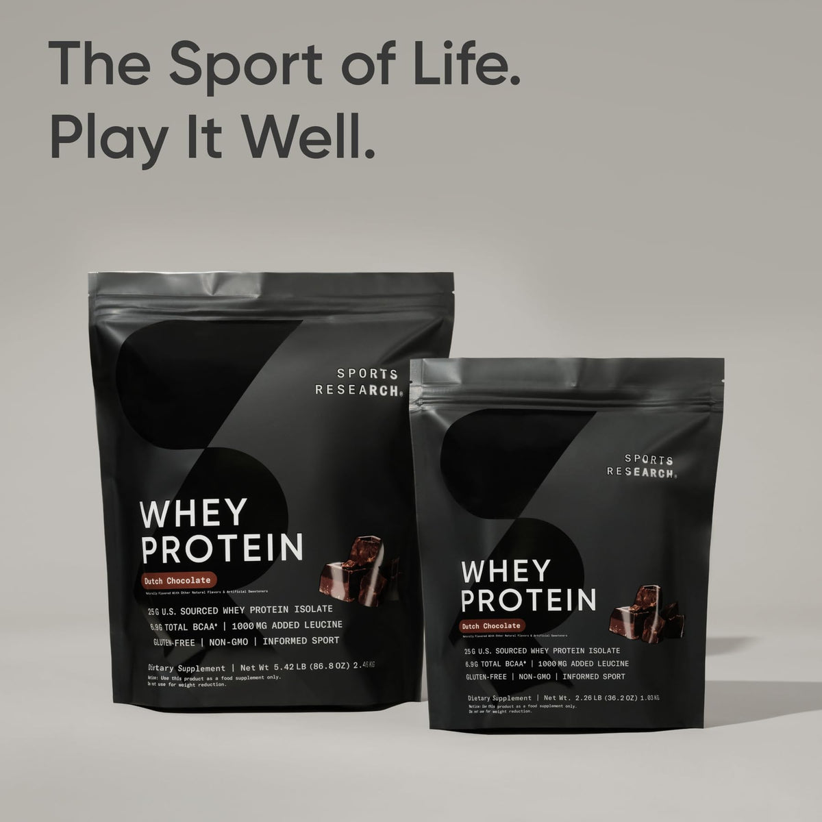 Sports Research Whey Protein Isolate - Sports Nutrition Protein Powder 25g per Serving - 5lb Bag Whey Protein - Dutch Chocolate Bulk Protein Powder, 60 Servings - Maple Wellness Supplements