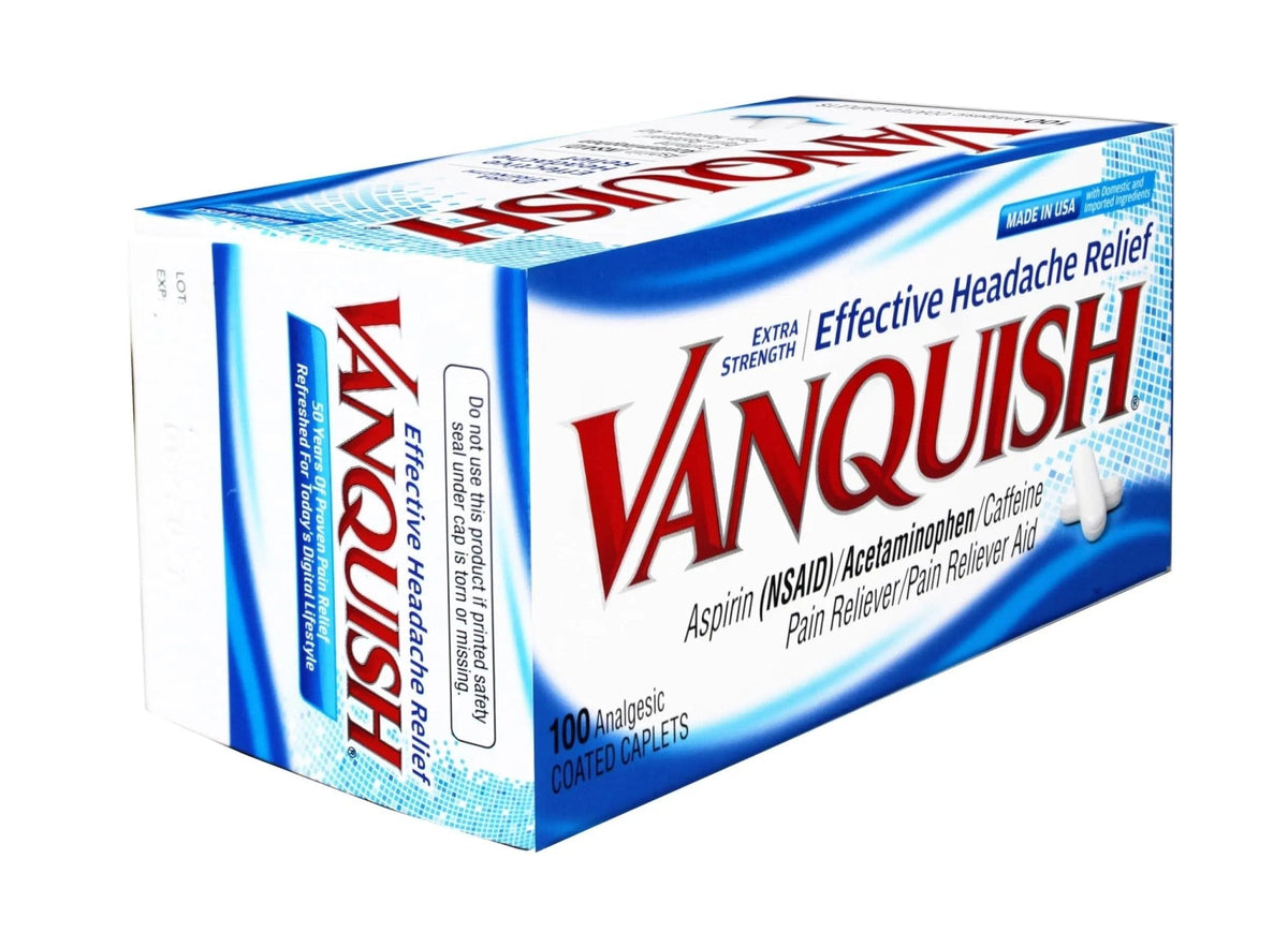 Vanquish Extra Strength Pain Reliever Caplets-100 ct. (Pack of 3) - Maple Wellness Supplements